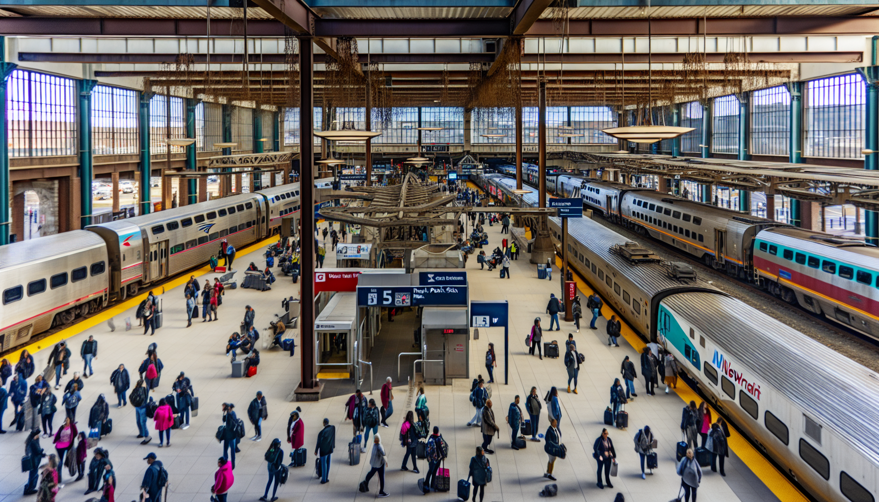 Accessing Newark Penn Station for the train journey