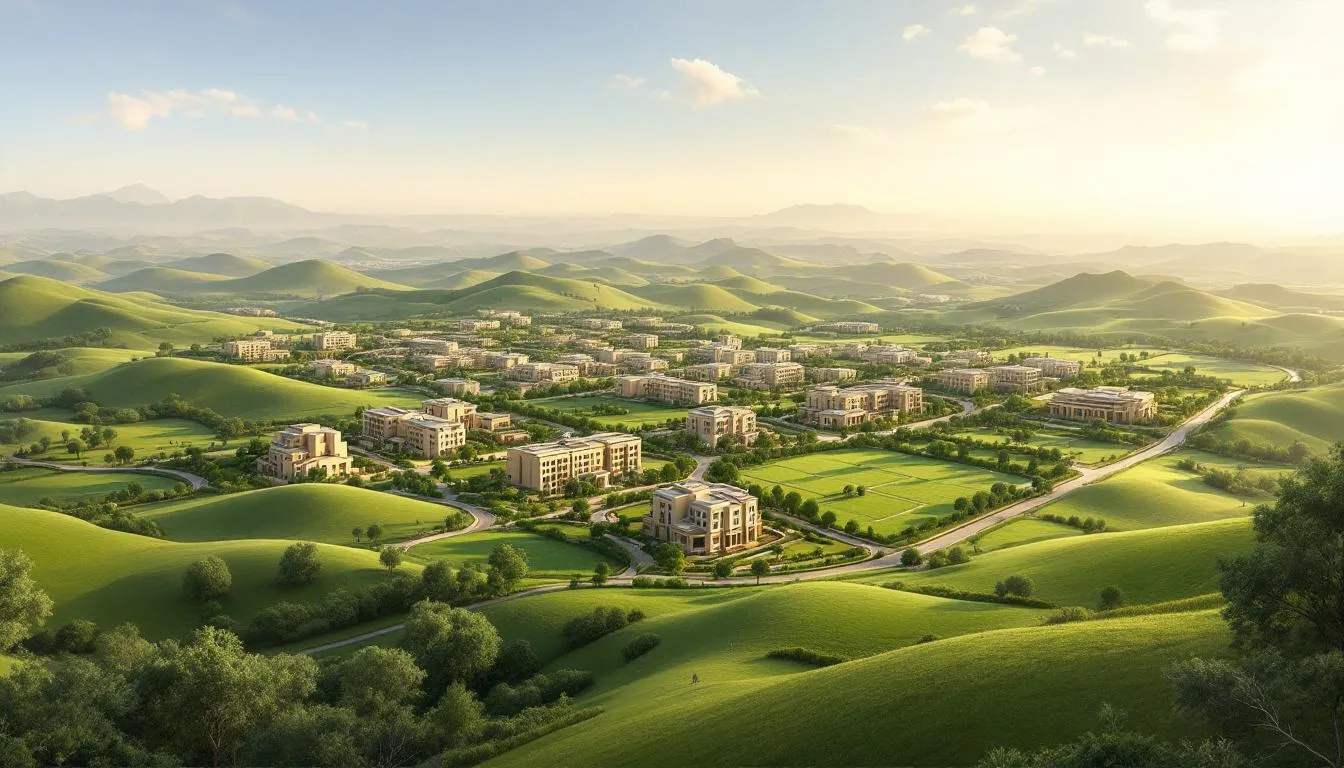 Master plan layout of Faisal Hills with various blocks and plots.