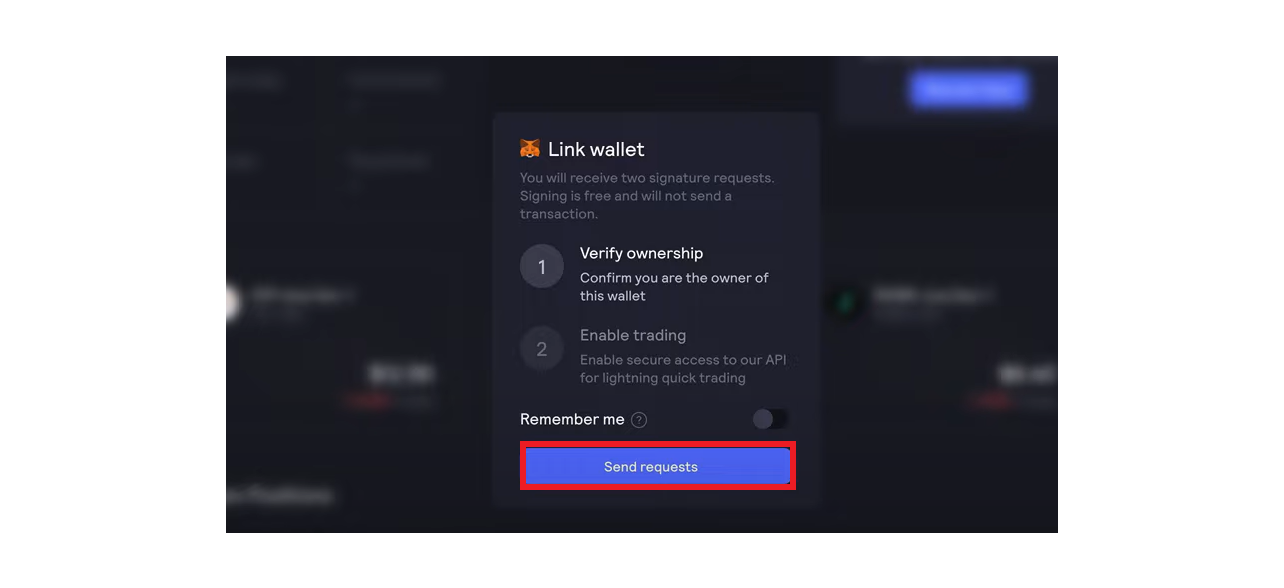 Step 4: Confirm Wallet Ownership on dydx