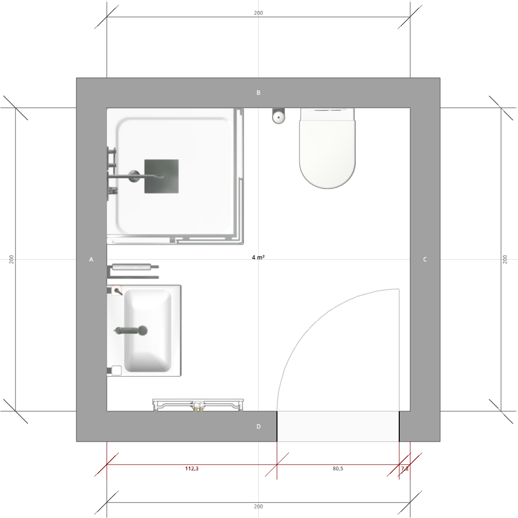 Kleines Bad mit Dusche: Praktische Ideen für mehr Komfort und Stil 2 Kleines Bad auf 4 qm mit 90 x 90 cm Eckdusche