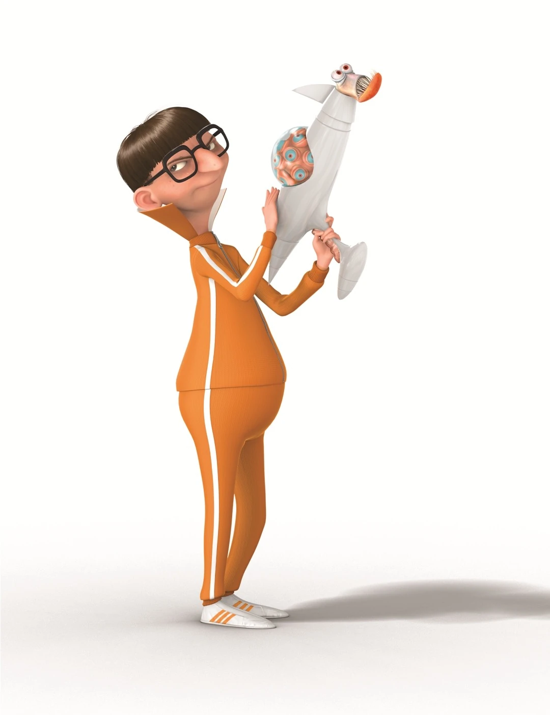 The head villian figure in the first film. Imagine a goofy orange suit wearing semi-genius who likes to serve up a ton of humor.