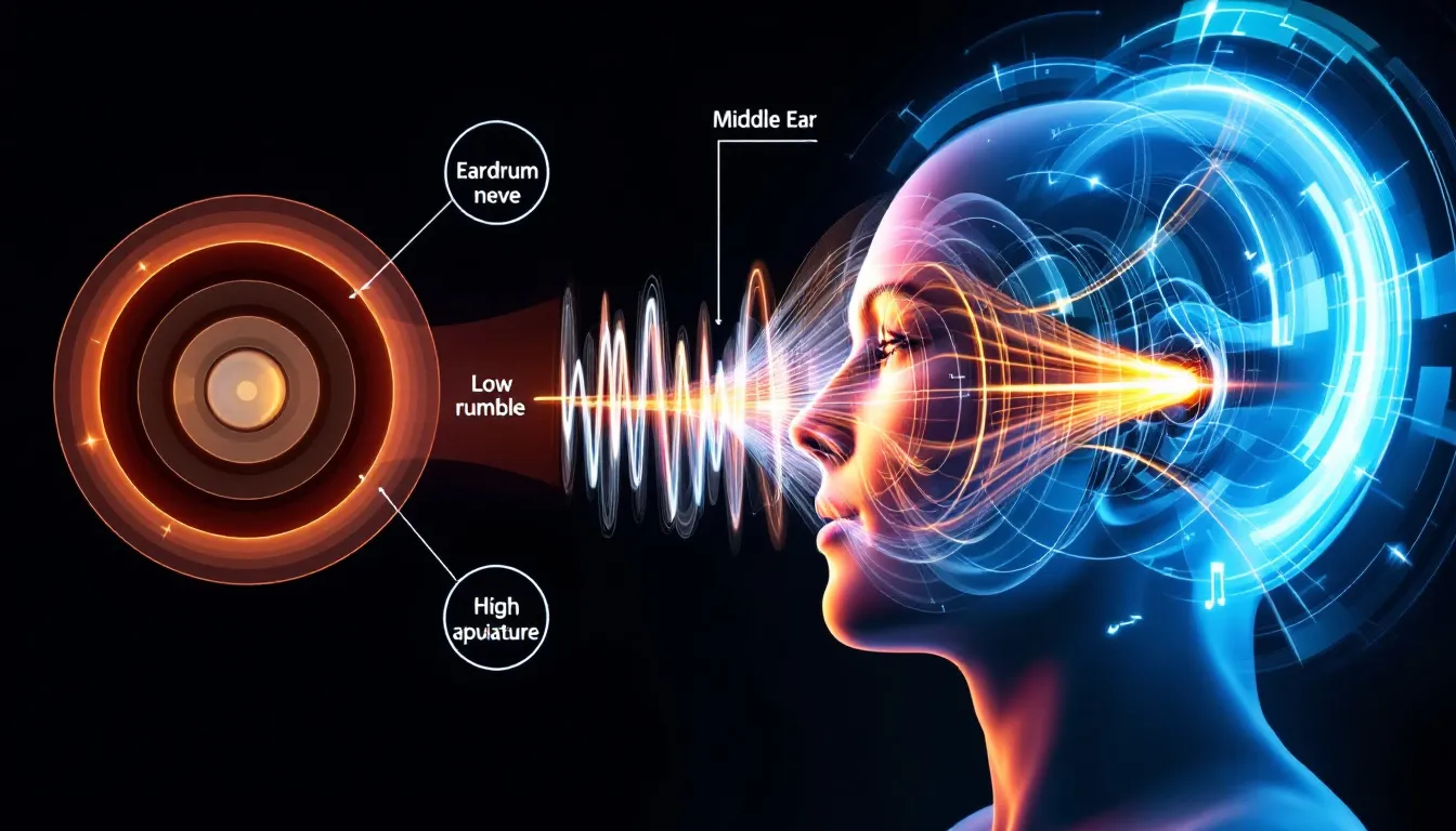 A diagram explaining how focused speakers create directional sound.
