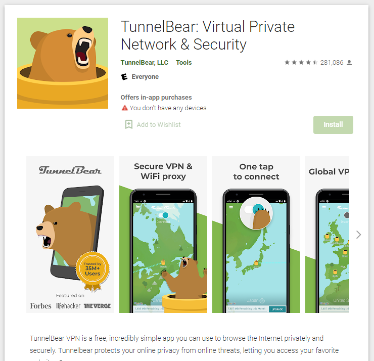 tunnel bear app 