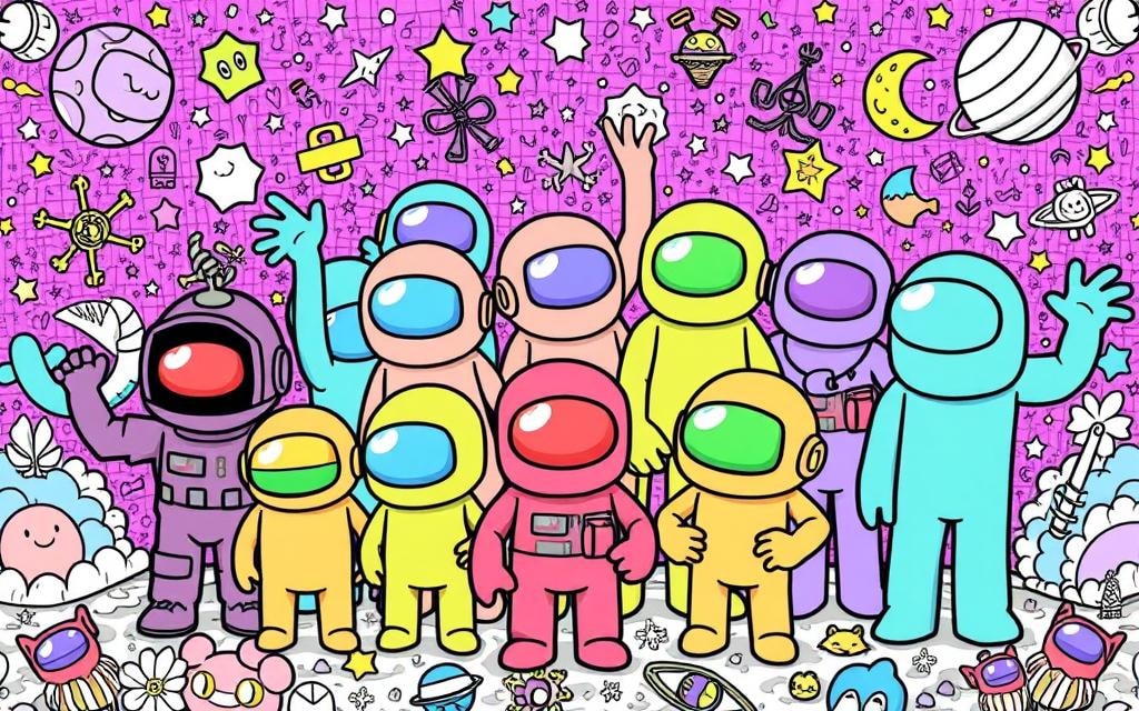 Among Us characters coloring pages