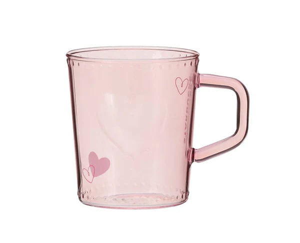 Valentine 2023 Heat Resistant Glass Mug Heart 