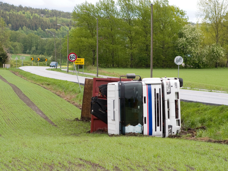 An image showing a semi truck accident in Georgia.