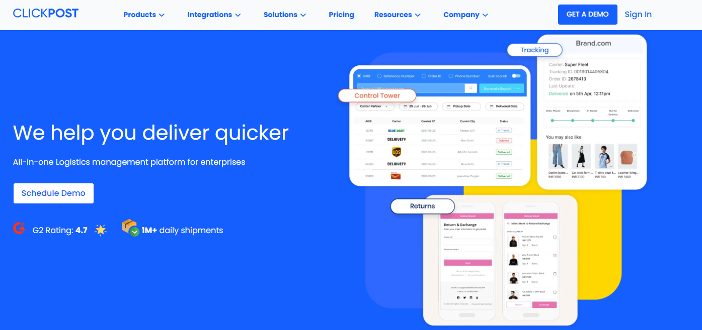 Narvar alternatives: ClickPost