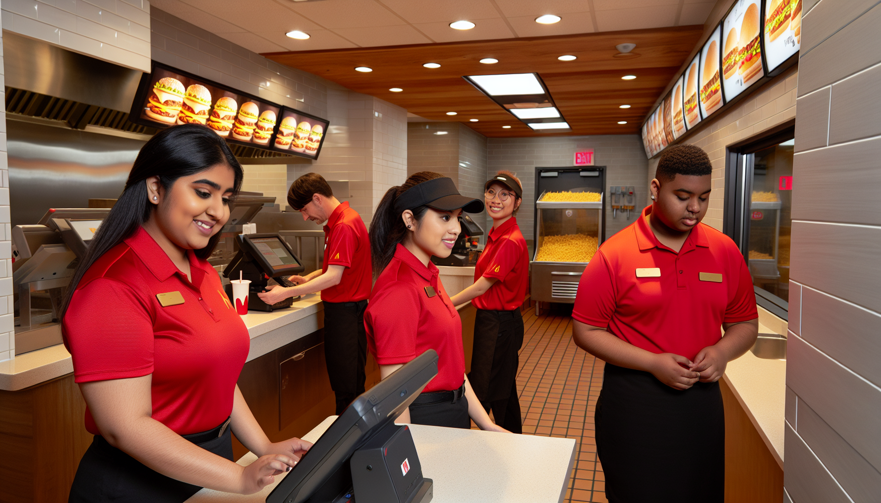 Employees in McDonald's uniform