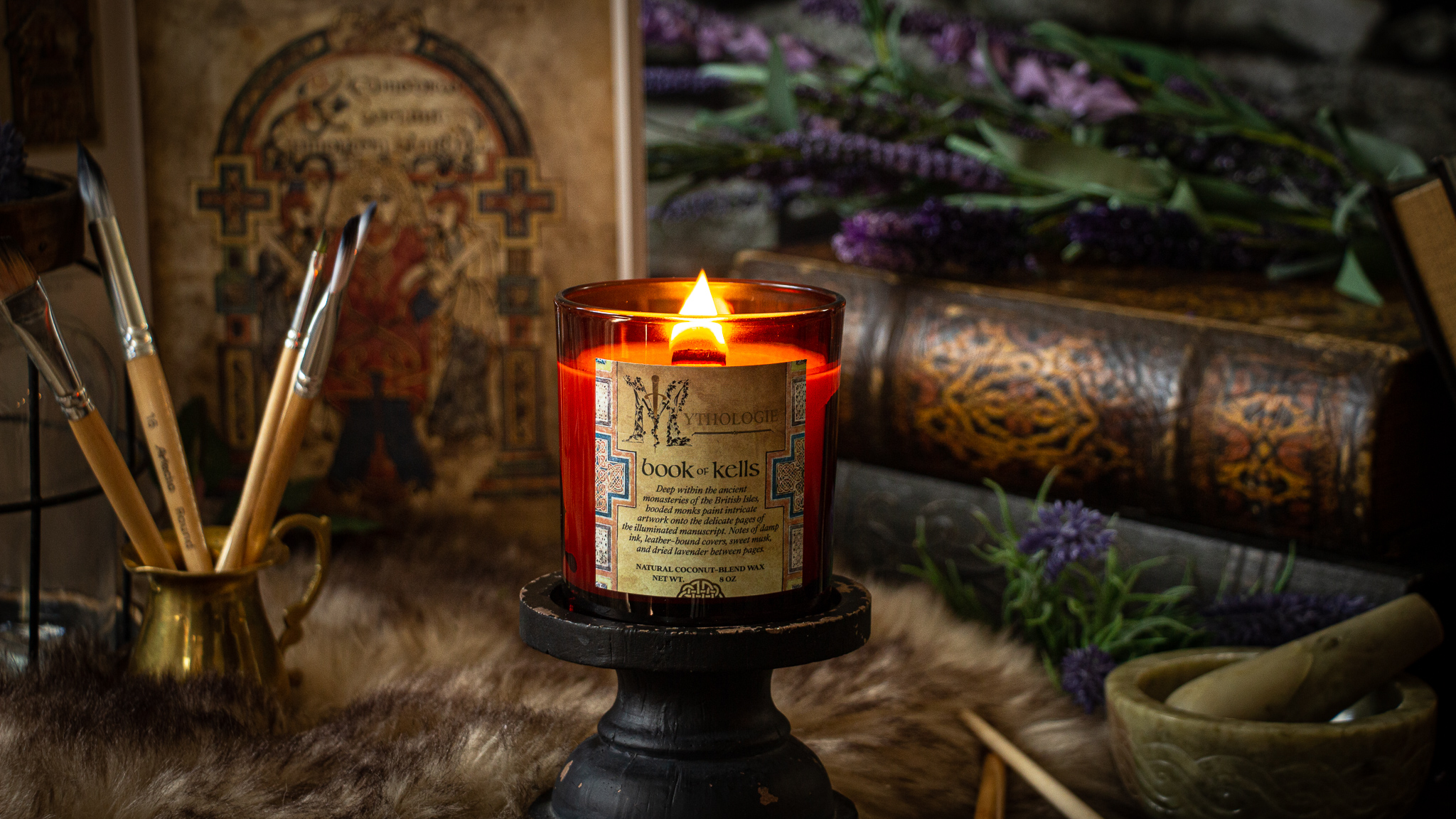 Book of Kells Candle with notes of lavender, old books