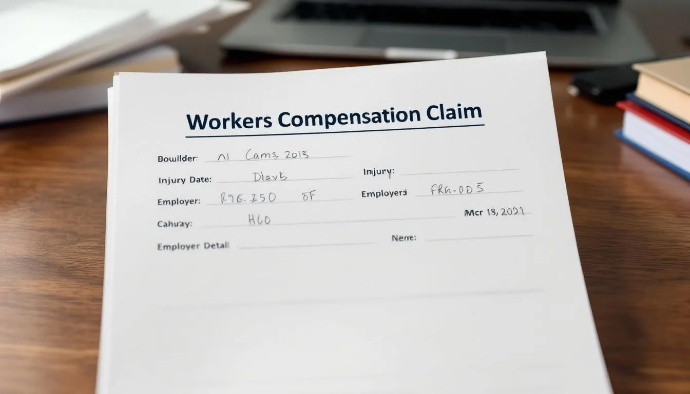 A Boulder workers compensation claim form being filled out.