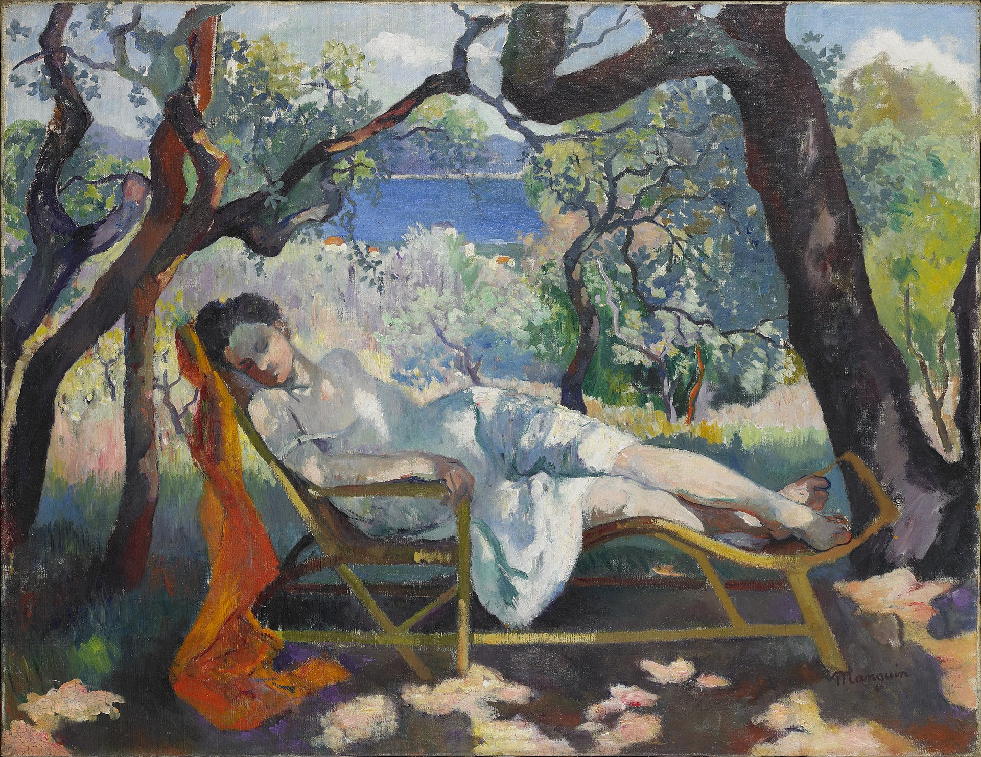 Henri Manguin, 1905, La Sieste (Le repos, Jeanne, Le rocking-chair), oil on canvas, 88.9 x 116.84 cm