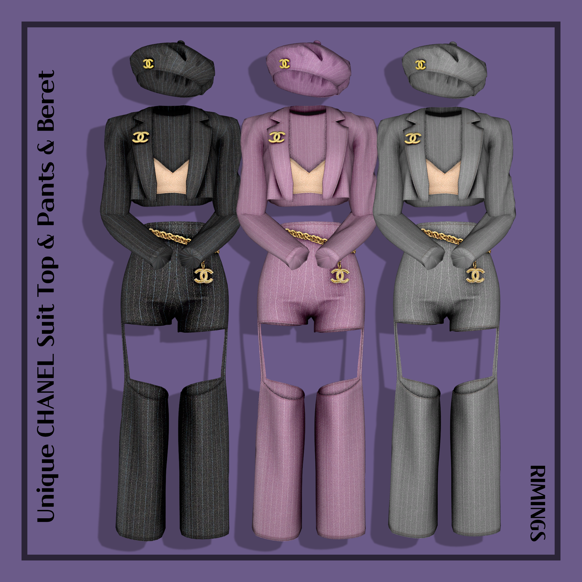 Unique CHANEL Suit Set & Beret