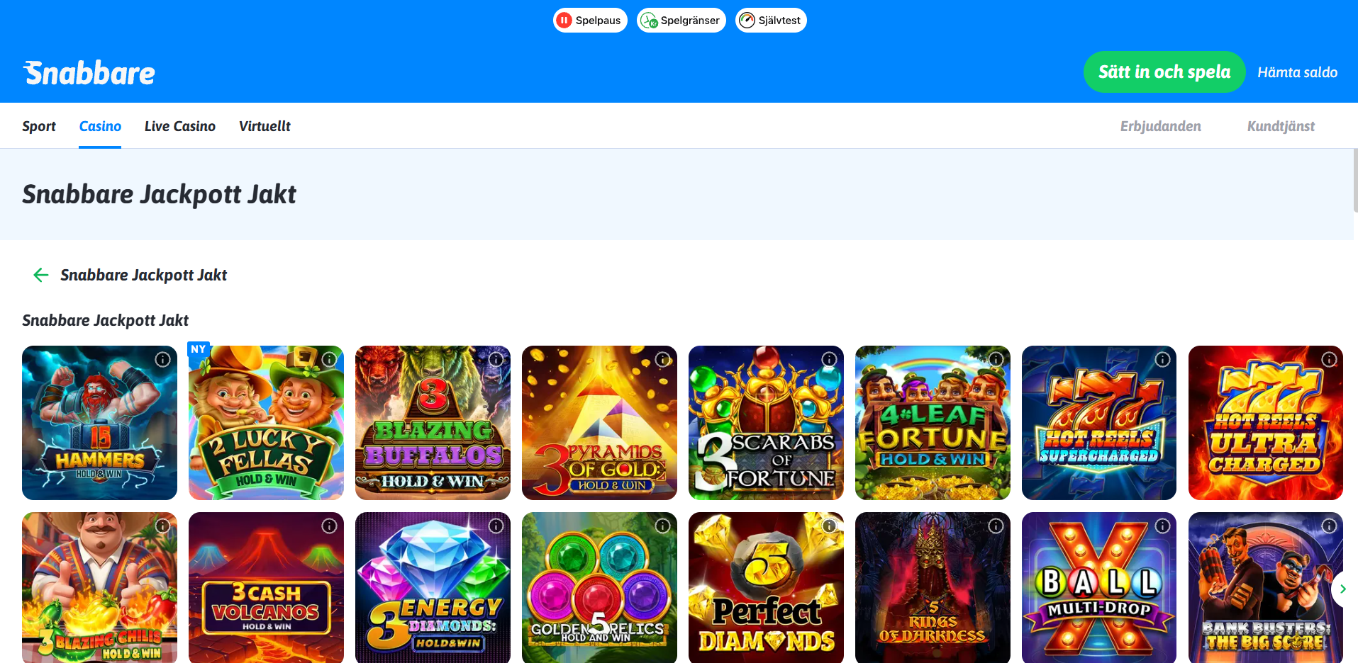 Jackpottar och exklusiva spel