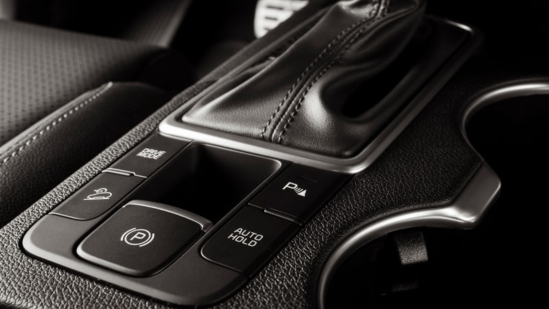 Rubber keypad buttons on car center console