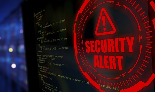 cybersecurity security alert, cyberattacks alarm, monitor