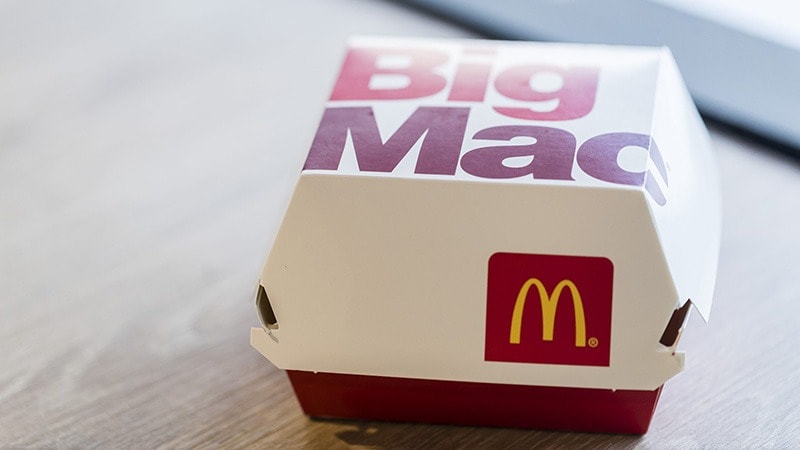 McDonalds burger box with aqueous coating
