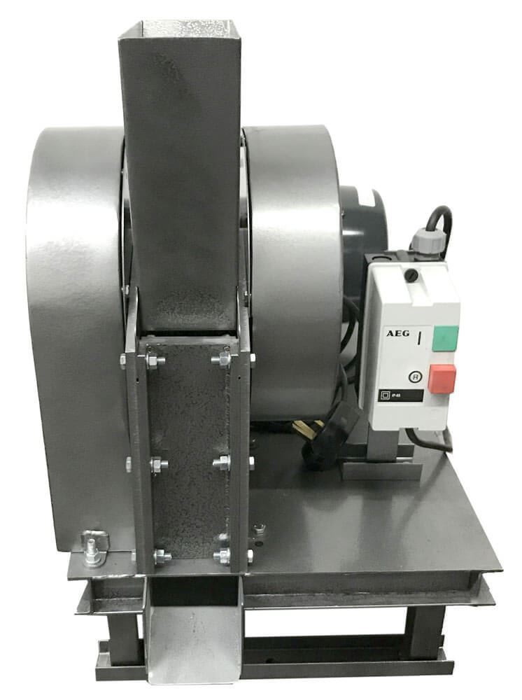 A jaw crusher machine with a motor and two jaws