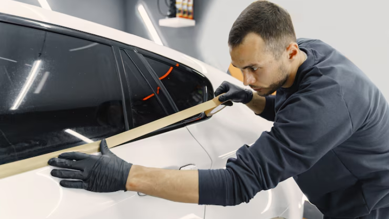 A professional is applying tint within legal limit