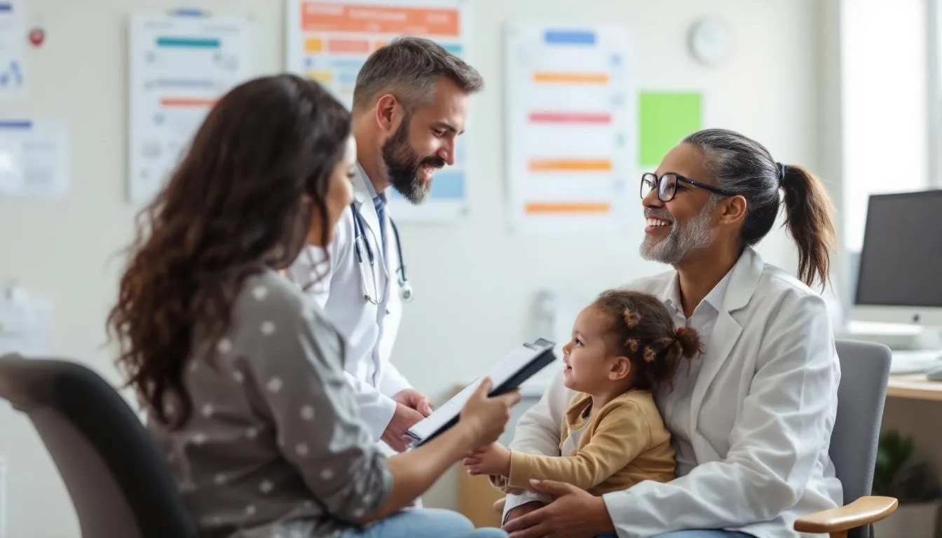 A healthcare provider is engaged in a respectful conversation with a parent about the importance of vaccinations for children, emphasizing disease prevention and health promotion strategies. The discussion highlights the role of immunization in reducing health risks and protecting loved ones from serious illnesses.