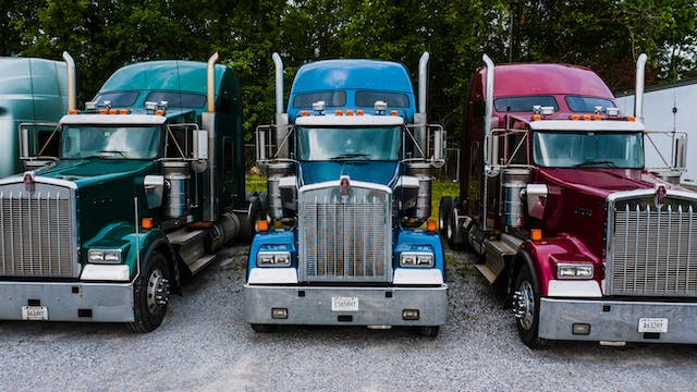 Trucks sitting idle
