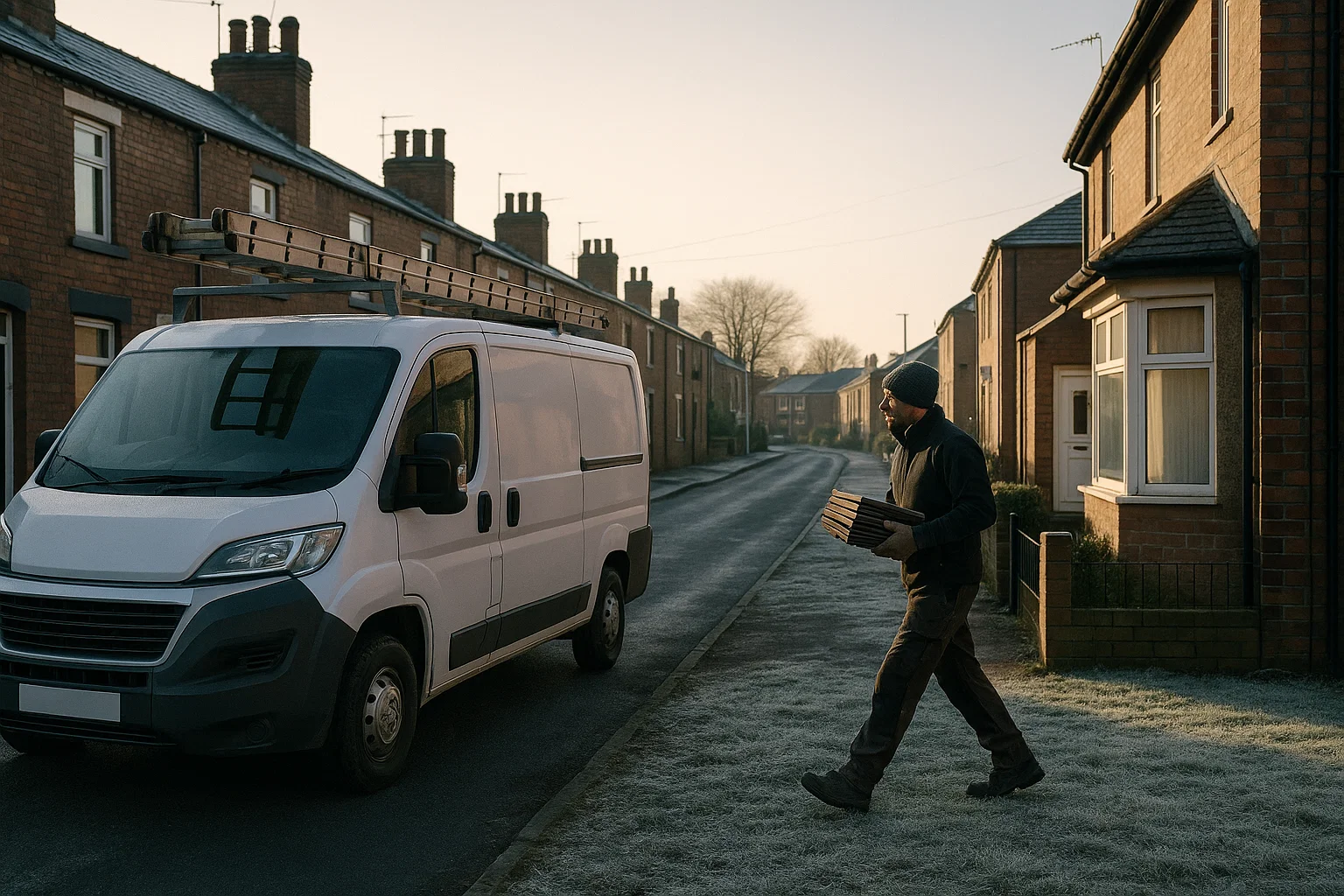 Local roofer arriving quickly for emergency roof repair in Rochdale