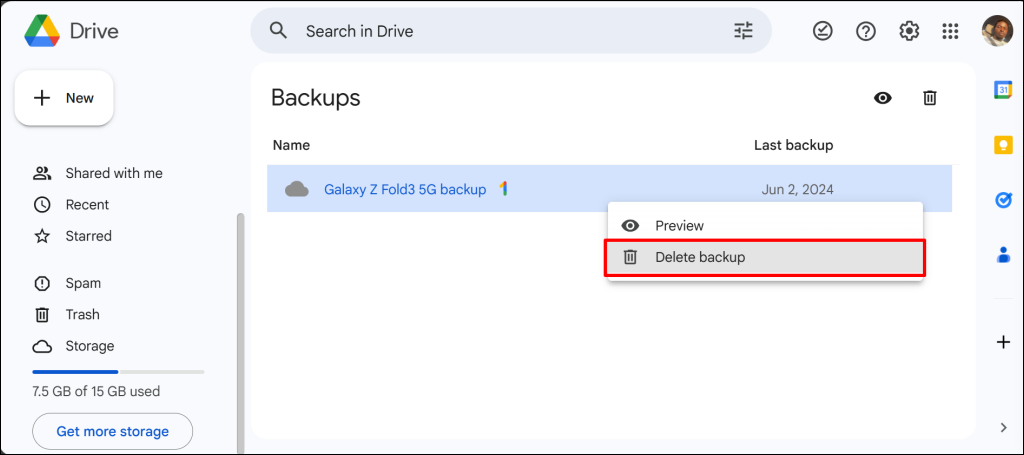 Steps to delete WhatsApp backups on Google Drive