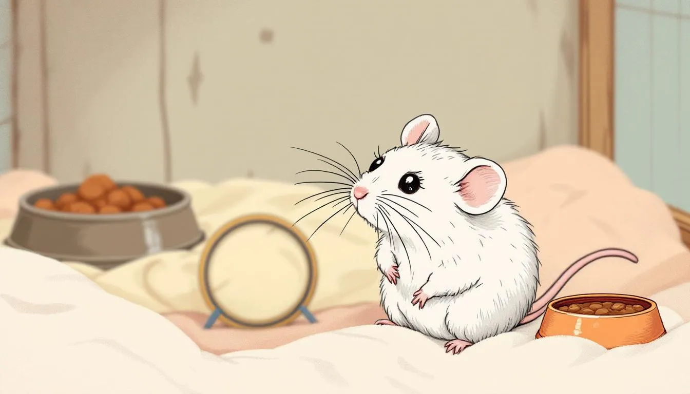 A healthy rat showing signs of respiratory infection symptoms.