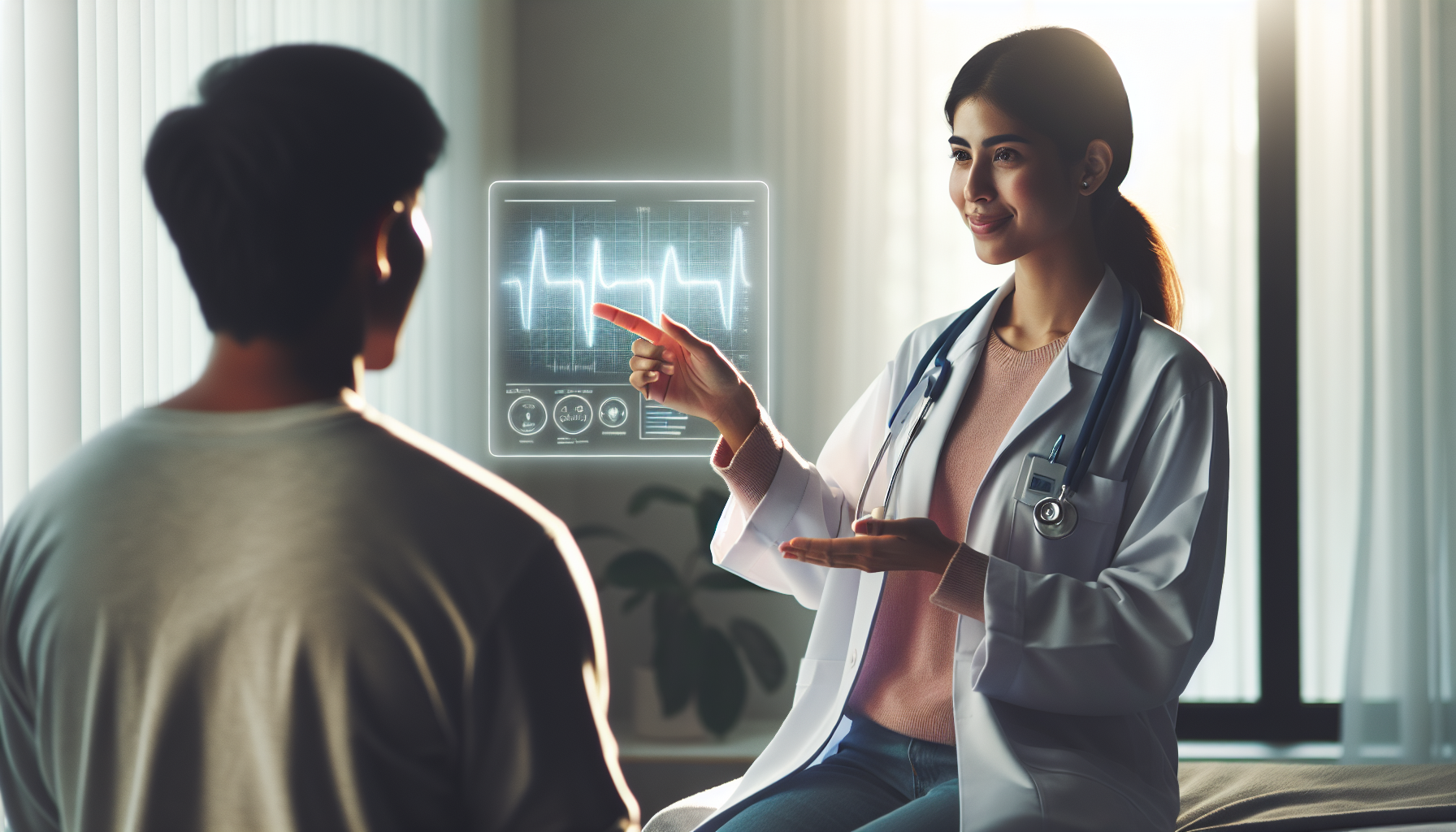 A medical professional discussing survival statistics with a patient