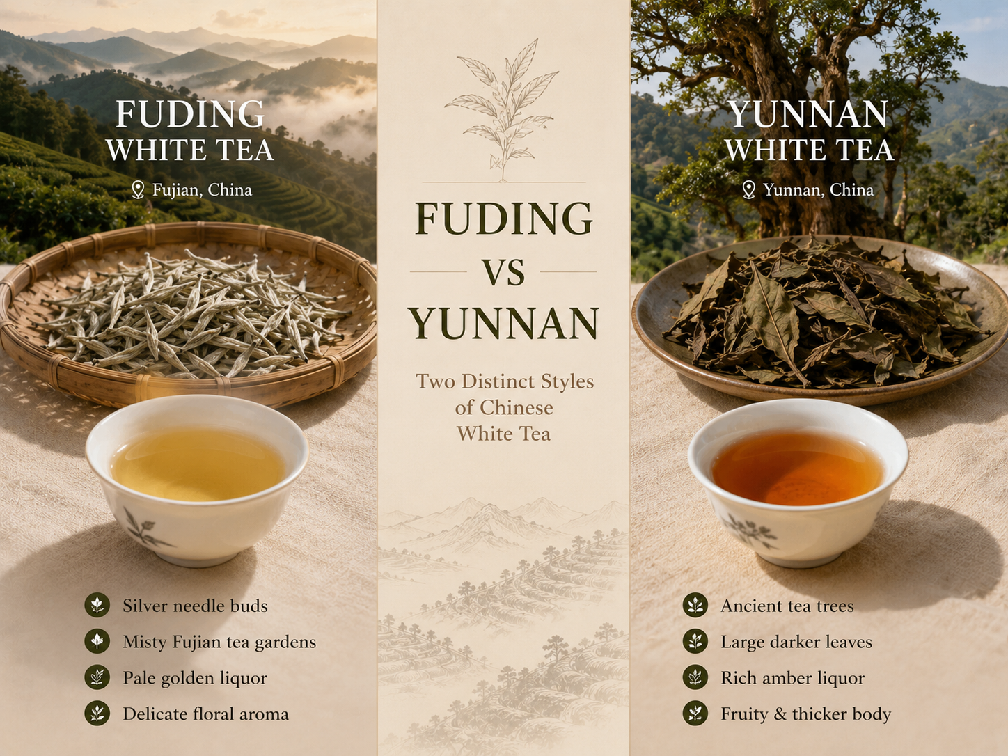 Fuding White Tea VS Yunnan White Tea