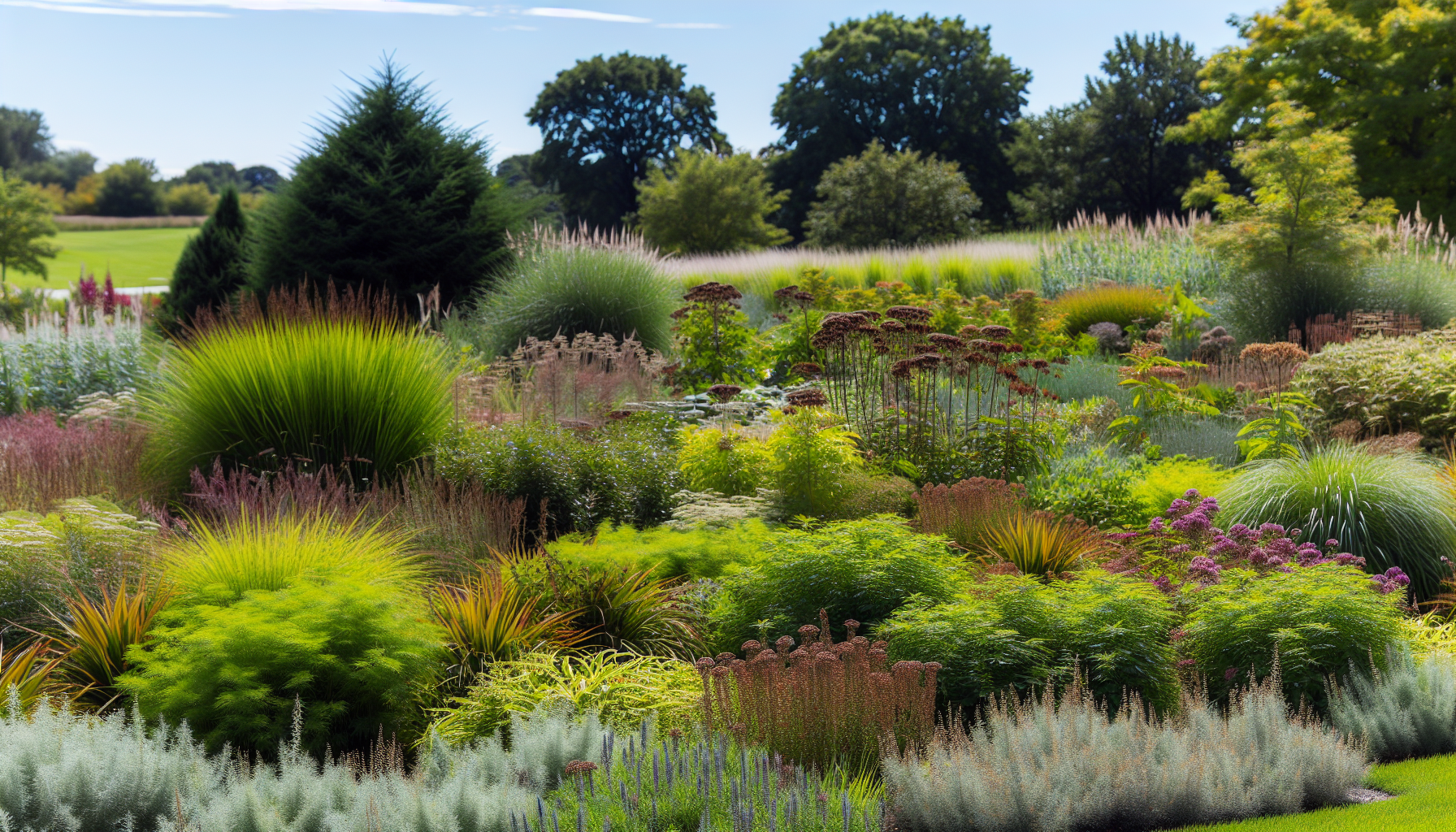 Front border selections in a prairie garden