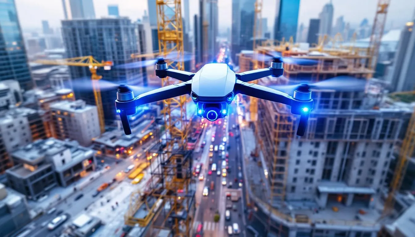 Un drone in volo durante un'ispezione con droni.