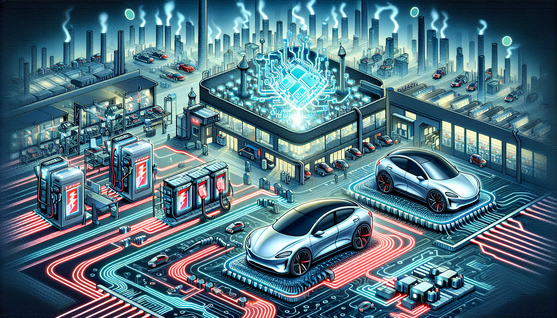 Illustration of SiC devices in electric vehicle production