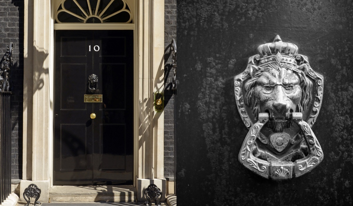 Lion head door knockers made to last a lifetime - example number 10 downing street 