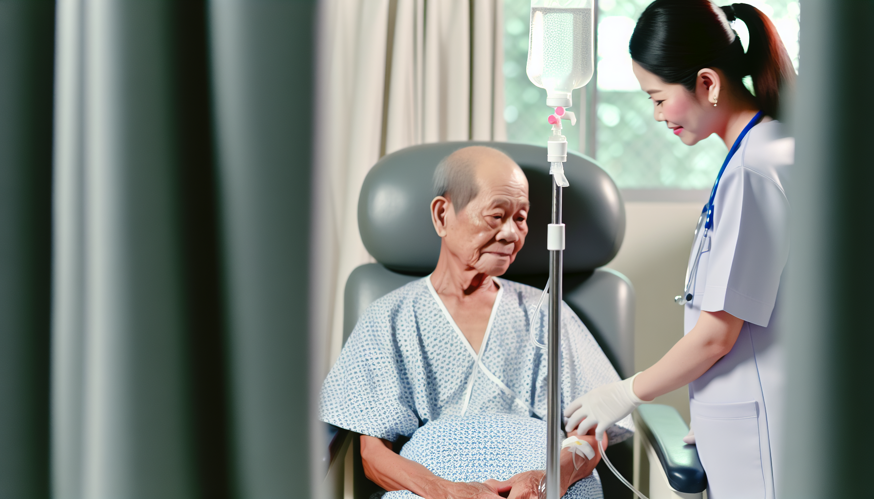 Elderly patient receiving chemotherapy