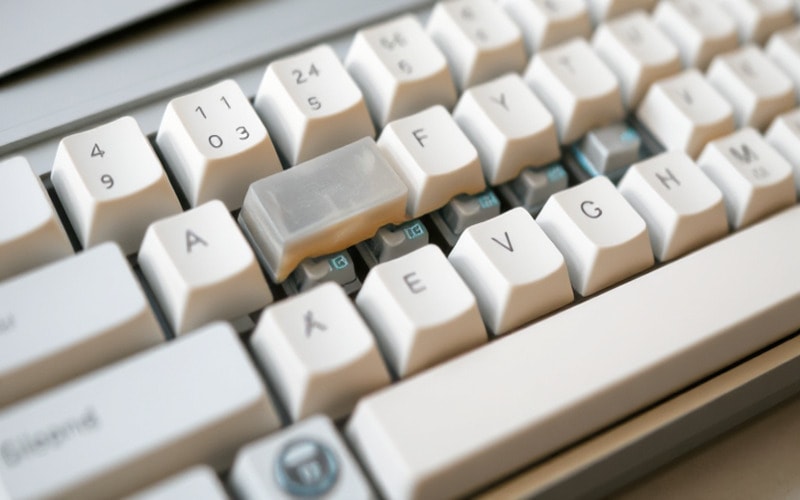 A rubber dome keyboard