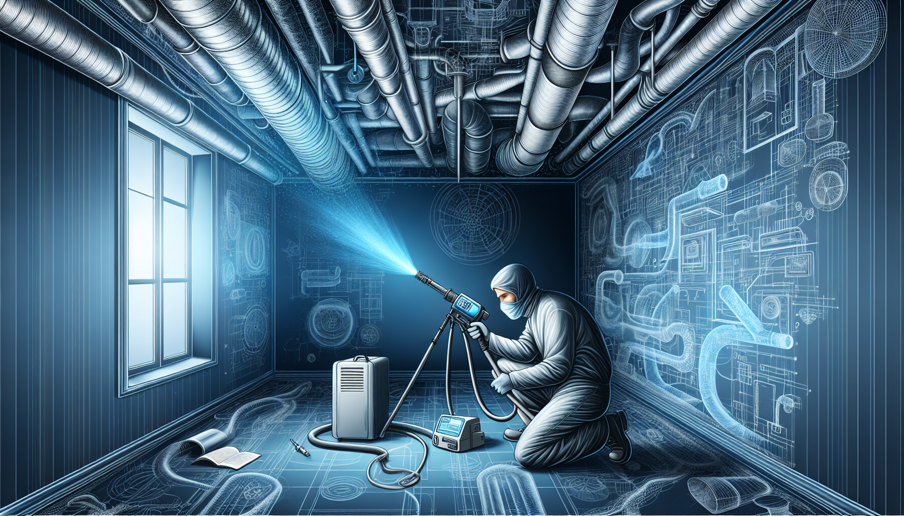 Illustration of professional duct sealing