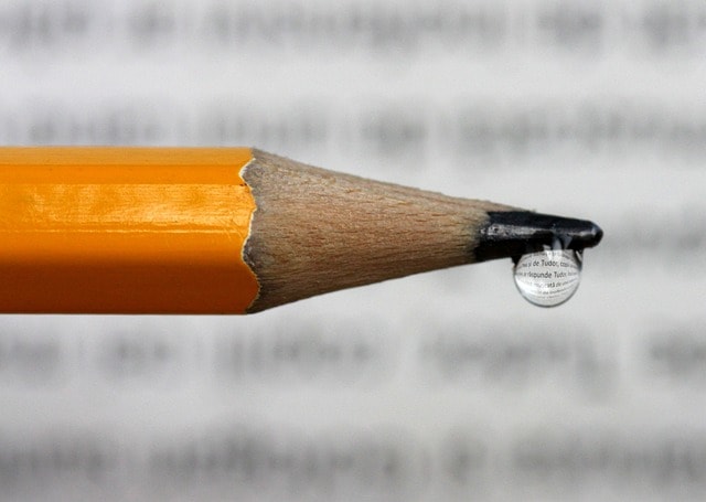 pencil, drop, refractive