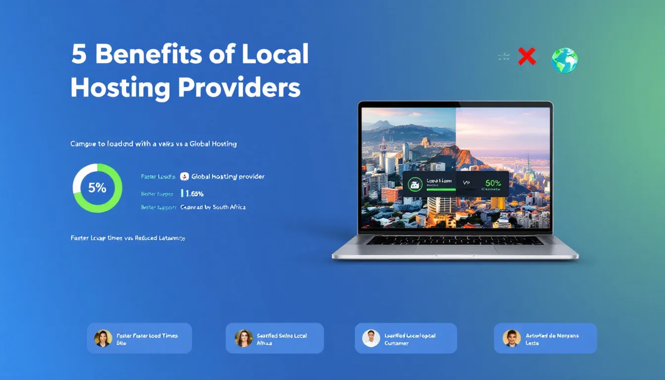 Benefits of local hosting providers in South Africa, emphasizing faster load times and better support.
