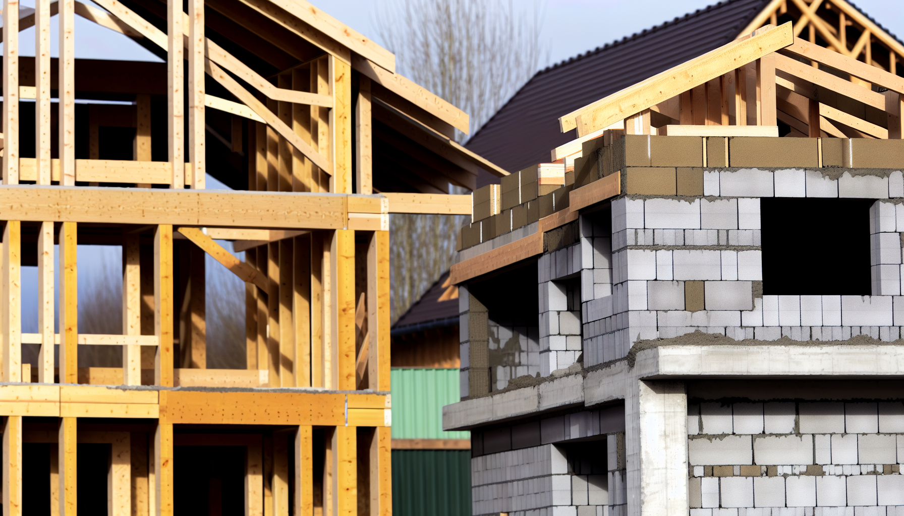 Comparing timber frame with block construction