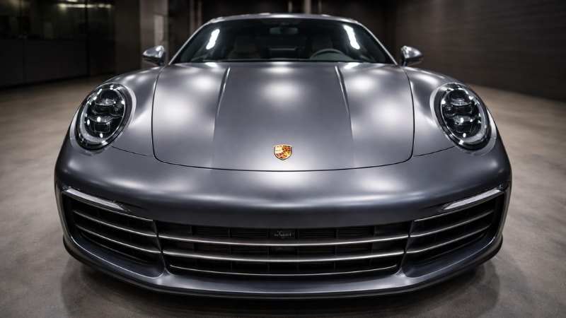 A matte PPF enhancing the matte color of the car