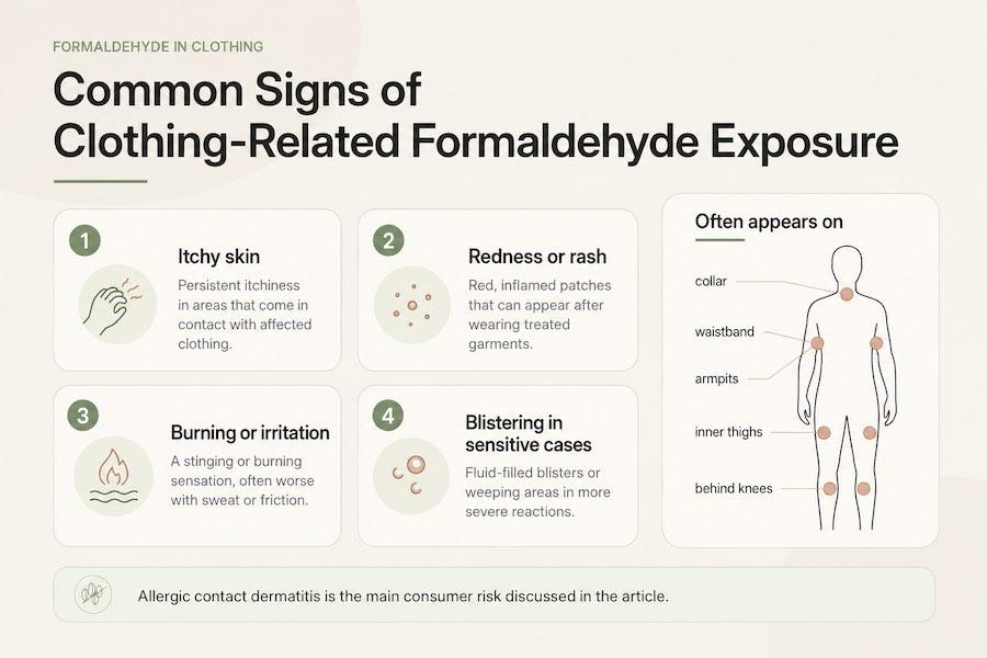 Signs of Clothing related Formaldehyde Exposure