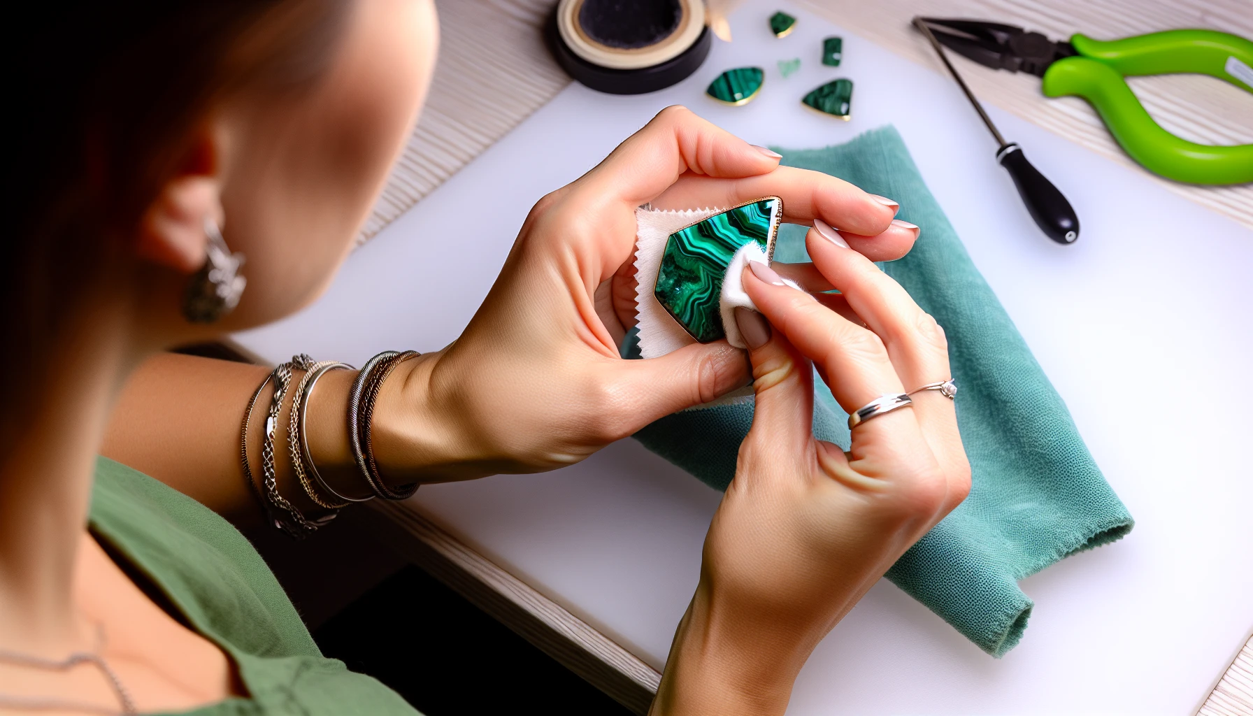Malachite jewelry maintenance