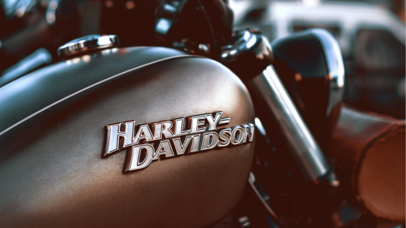 a Harley-Davidson bike's tank 