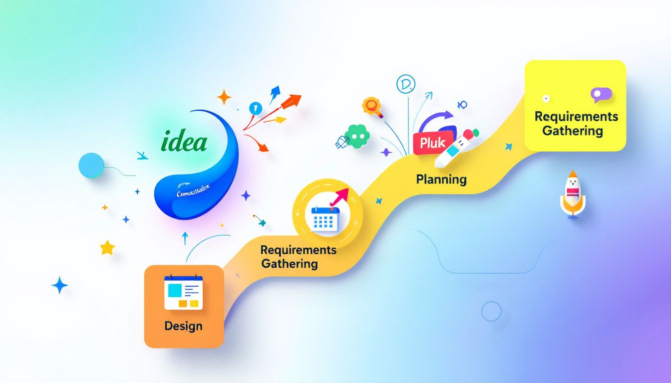 A flowchart illustrating the enterprise software development lifecycle.