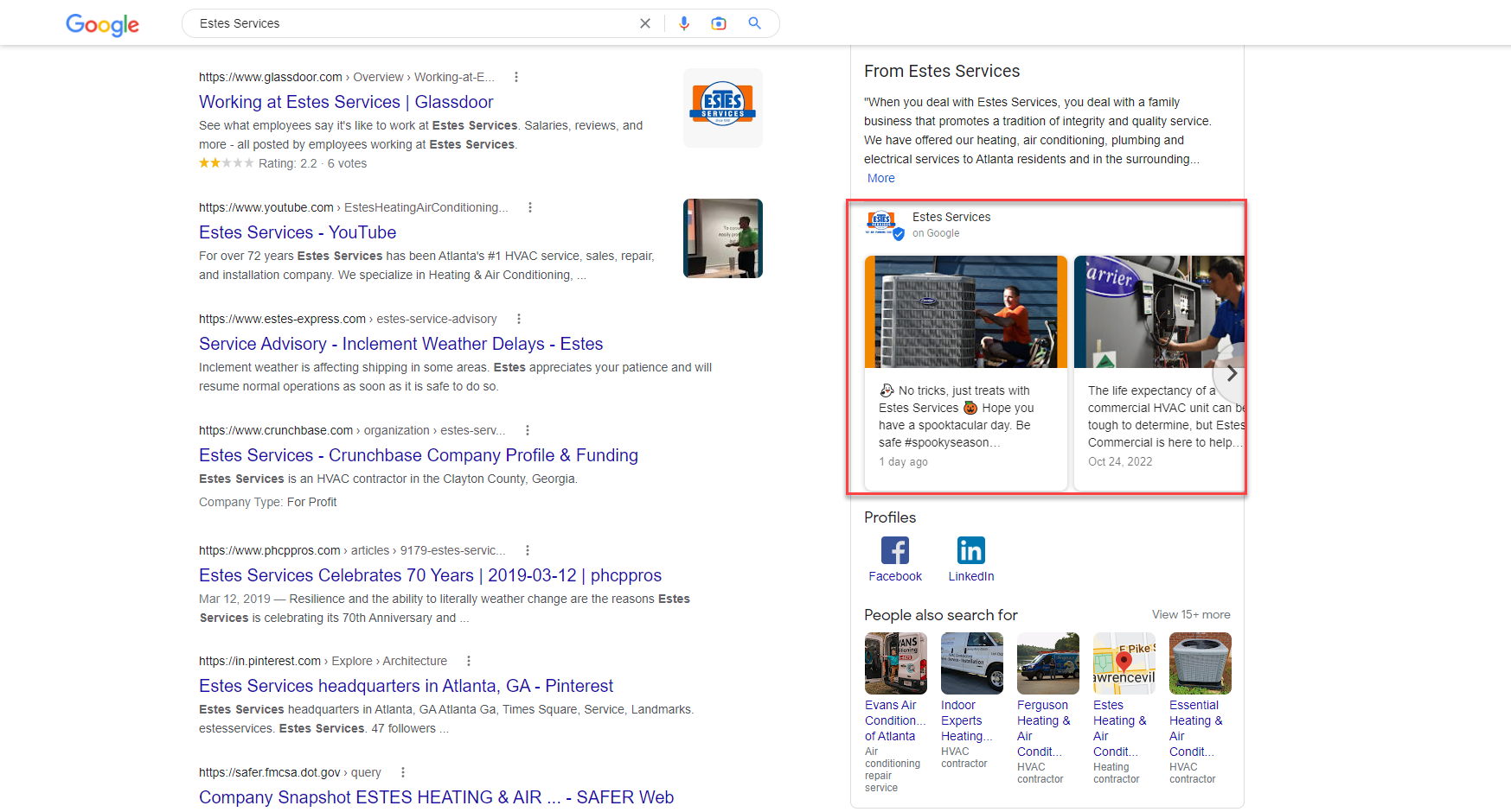 google business profile updates appear on rich snippets