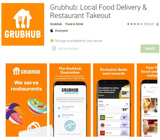 5.) GrubHub