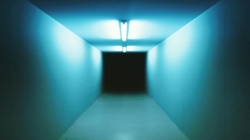 fluorescent tube light used to illuminate hallways 