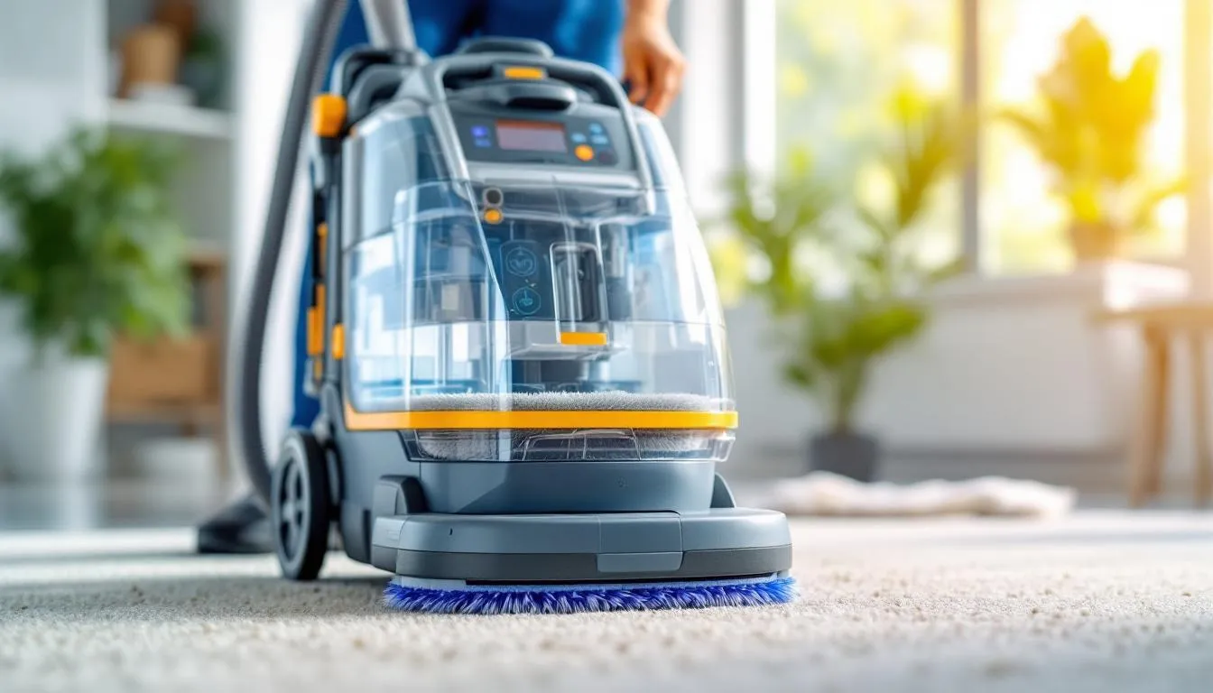 Advanced carpet cleaning equipment used by professional cleaners.