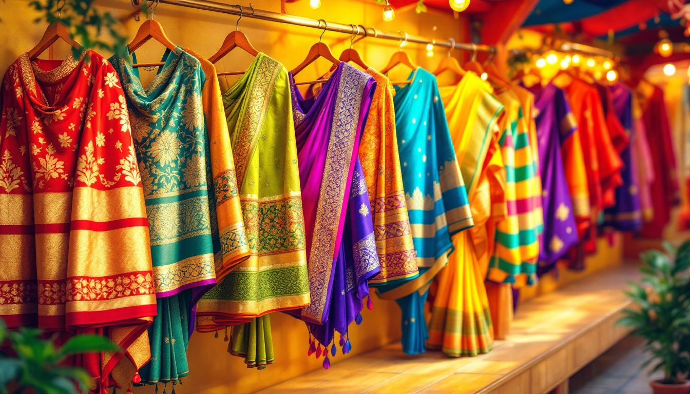 daaed11a de13 4f42 be63 f43f3997ec82 An online saree store interface showing various saree collections.