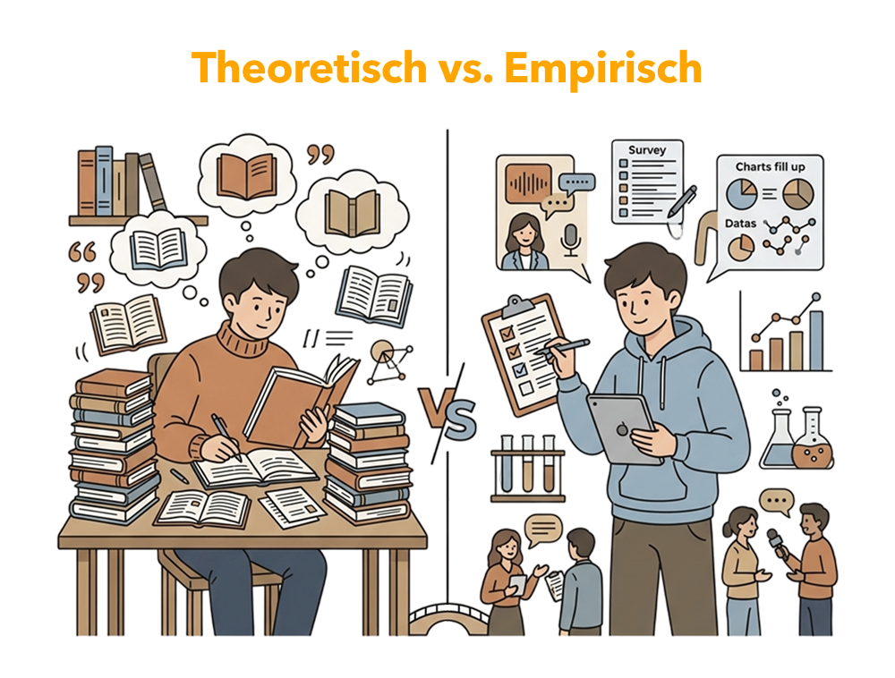 Theoretische und empirische Masterarbeit im Vergleich: Literaturarbeit versus Datenerhebung